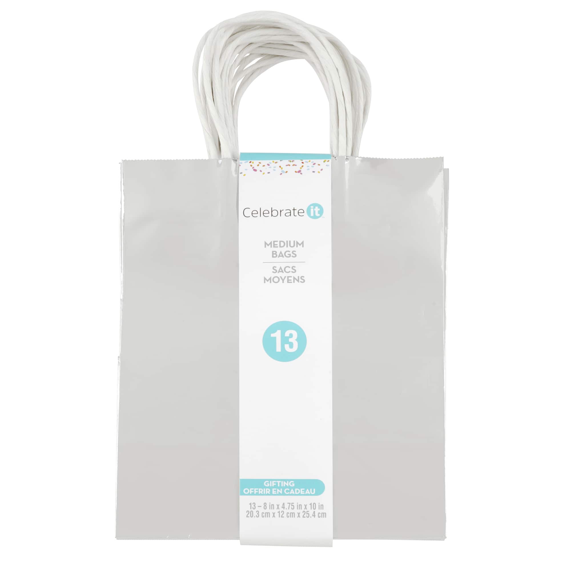 6 Packs: 13 ct. (78 total) Medium Silver Gift Bag Value Pack by Celebrate It™